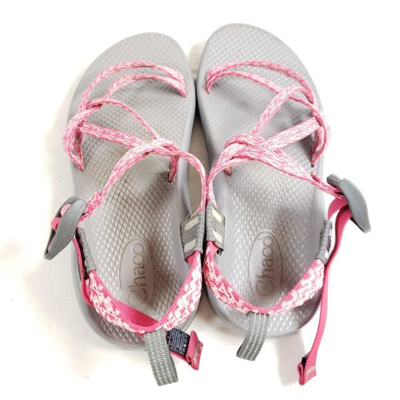 Chaco Womens Size 6 Adjustable Strap Outdoor Sandals Gray & Pink - Picture 7 of 9